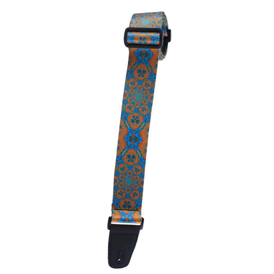 Henry Heller 2" Wide Guitar Strap - Artist Series- Sublimation Printed - "Kaleidoscope Blue and Orange"