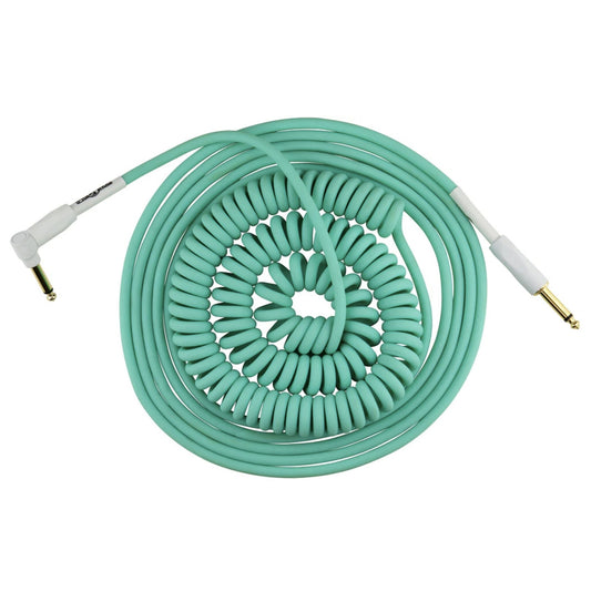 Pig Hog "Half Coil" Instrument Cable, 30-Foot, Seafoam Green (vintage style with tangle-free distance!)