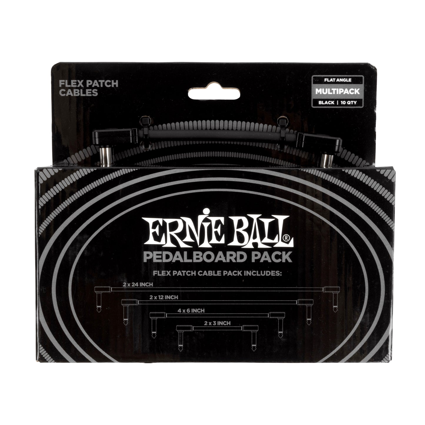 Ernie Ball Flex Patch Cables Pedalboard Multi-Pack - Black