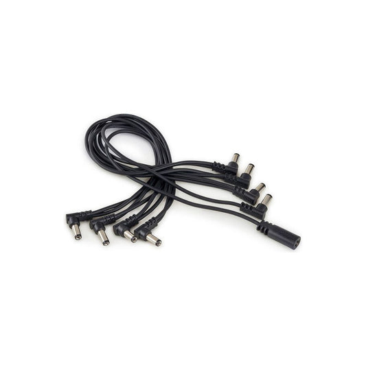 RockBoard Flat Daisy Chain Pedal Power Cable, 8 Outputs with Extra Compact Angled Plugs