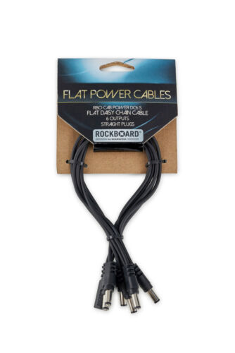 RockBoard Pedal Power Flat Daisy Chain Cable - 6 Outputs - Straight Plugs