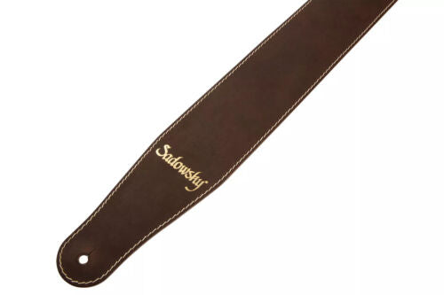 Sadowsky MetroLine Genuine Leather Bass Strap, Brown with Gold Embossing