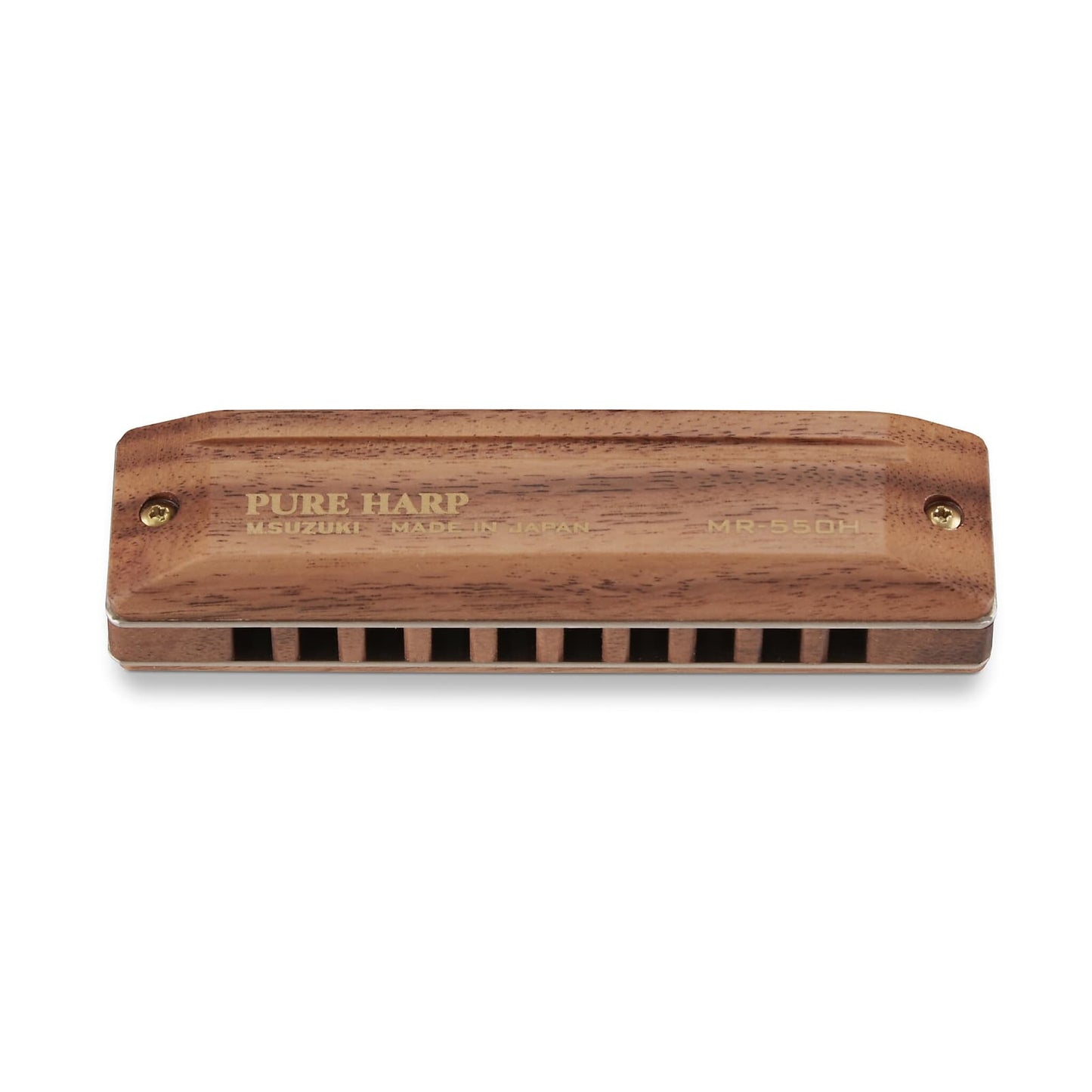 Suzuki MR-550H-A Koa Pure Harp 10-Hole Diatonic Harmonica, Key of A