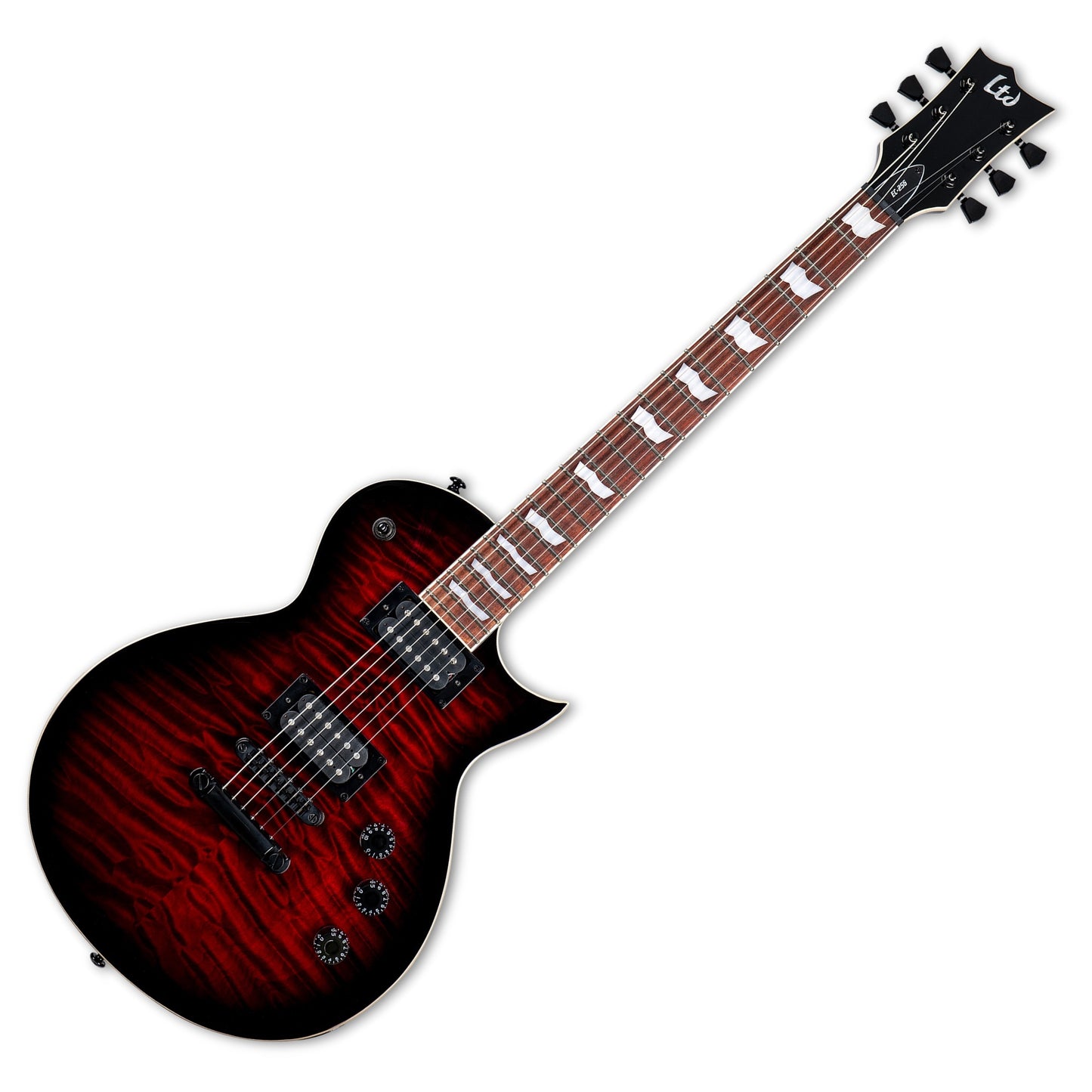 LTD (ESP) EC-256 Single-cut, Quilted Maple, See-Thru Black Cherry Sunburst (new for 2024)