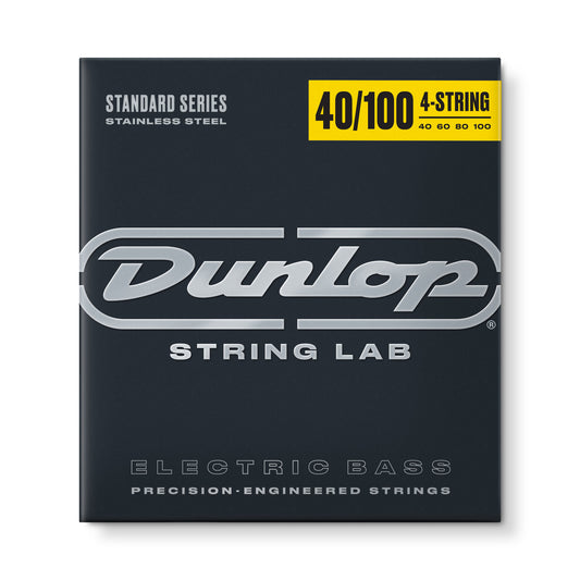 Dunlop Stainless Steel Bass Guitar Strings, Light 4-String Set (40-100), DBS40100