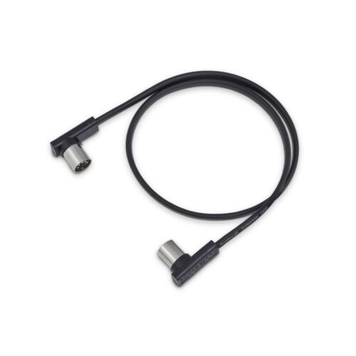 Rockboard Flat MIDI Cable - 60 cm (23 5/8"), Black , Angled Plugs