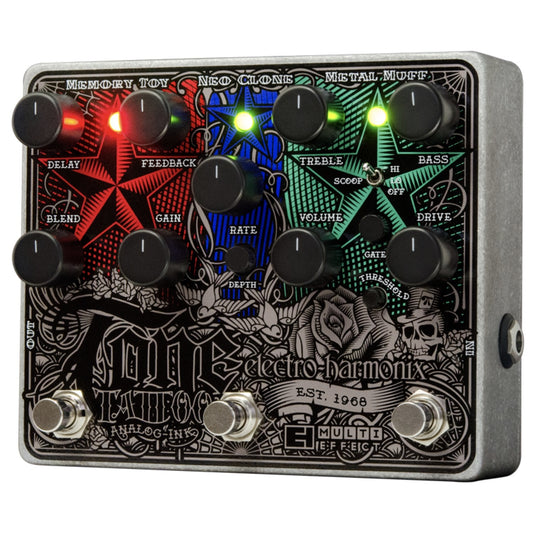 Electro-Harmonix Tone Tattoo Analog Distortion-Chorus-Delay Multi-Effect Pedal