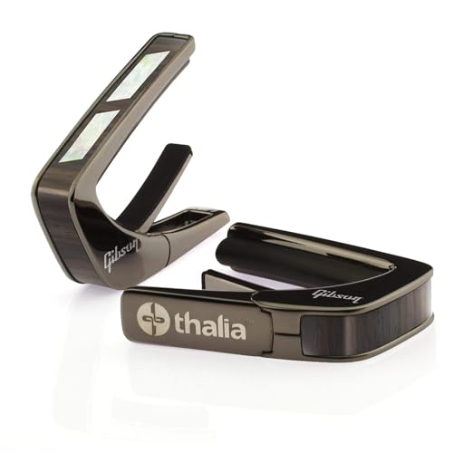 Thalia Guitar Capo - Gibson Officially Licensed (With Gibson Specific Fret Pads) (Gibson Split Parallelogram Rosewood, Black Chrome)