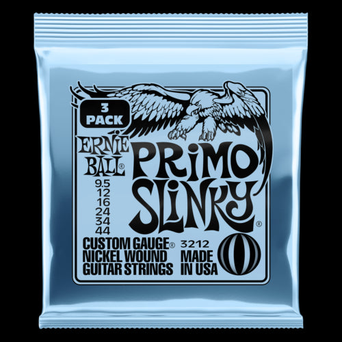 Ernie Ball Primo Slinky Nickel Wound Electric Guitar Strings 3 Pack - 9.5-44 Gauge