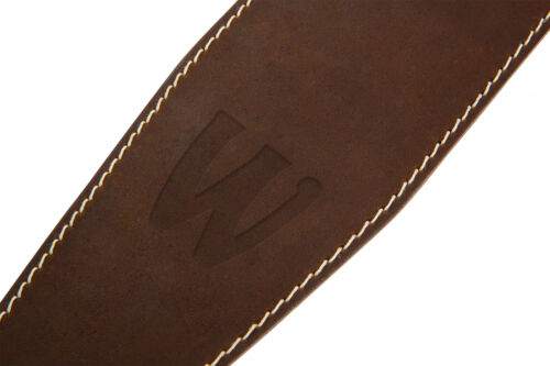 Warwick Teambuilt Genuine Leather Bass Strap, Brown with Blind Embossing