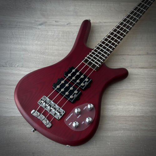 Warwick RockBass Corvette $$, 4-string Burgundy Red, Transparent Satin (Ash), with gig bag, 2022