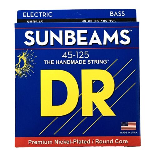 DR Strings NMR5-45 Sunbeams Premium Nickel-Plated Round Core Bass Strings 5-String, 45-125