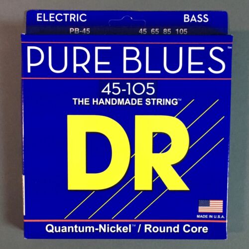 DR Strings Pure Blues 45-105 Bass Guitar Strings (PB-45), Quantum-Nickel / Round Core