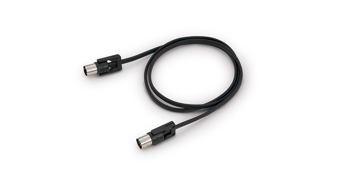 Rockboard FlaX Plug 100cm (39 3/8") flat MIDI Cable - right angle or straight (RBO CAB MD FX 100 BK)