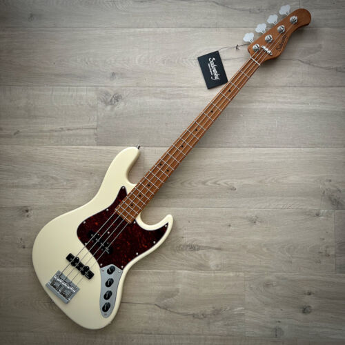 Sadowsky MetroExpress 21-Fret Vintage JJ 4-String Bass, Olympic White High Polish, Roasted Maple Neck (2023 Updated Model)