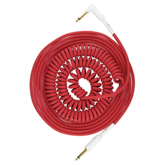 Pig Hog "Half Coil" Instrument Cable, 30-Foot, Candy Apple Red (vintage style with tangle-free distance!)