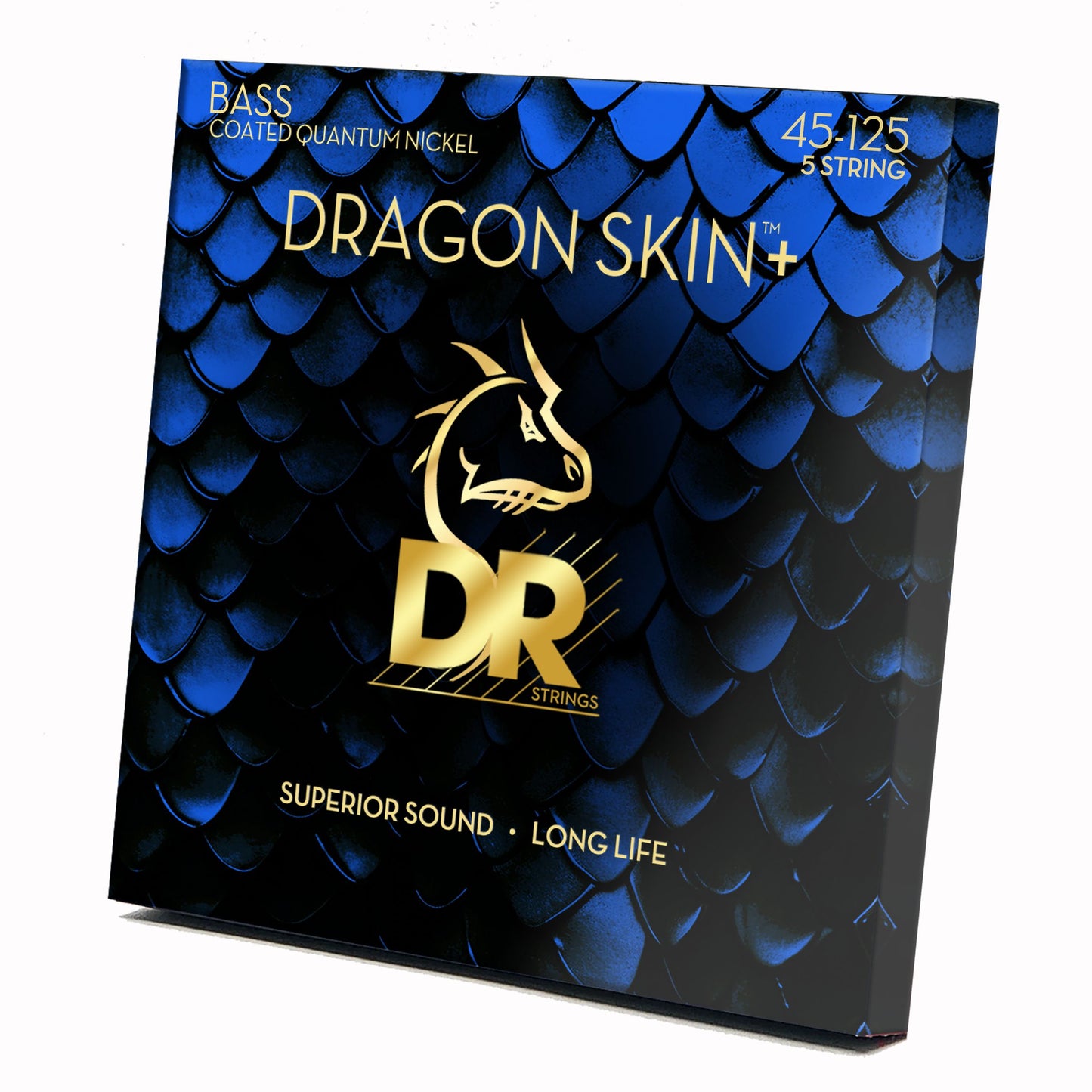 DRAGON SKIN+ - Coated Quantum Nickel Bass Strings – DBQ5-45 – Superior Sound with Comfortable Feel & Long Life: 5 String Medium 45-125