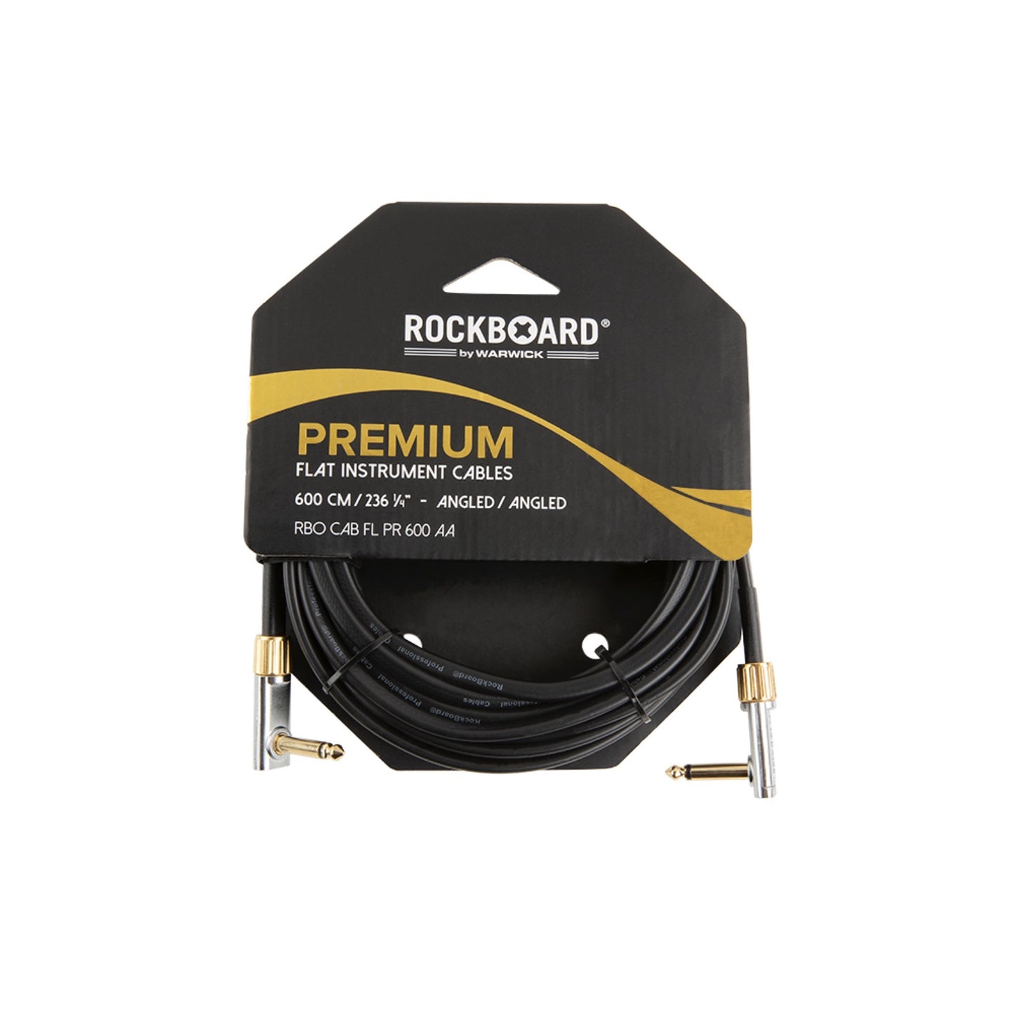 RockBoard PREMIUM Flat Instrument Cable, 600 cm / 19.7 ft., angled/angled