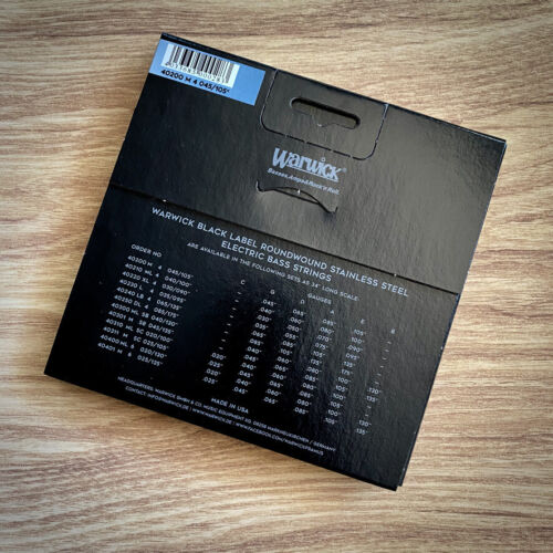 Warwick Black Label Bass Strings 4-String (Long Scale) Set, Medium 045/105 (40200 M 4)