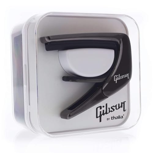 Thalia Guitar Capo - Gibson Officially Licensed (With Gibson Specific Fret Pads) (Gibson Split Diamond Rosewood, Black Chrome)