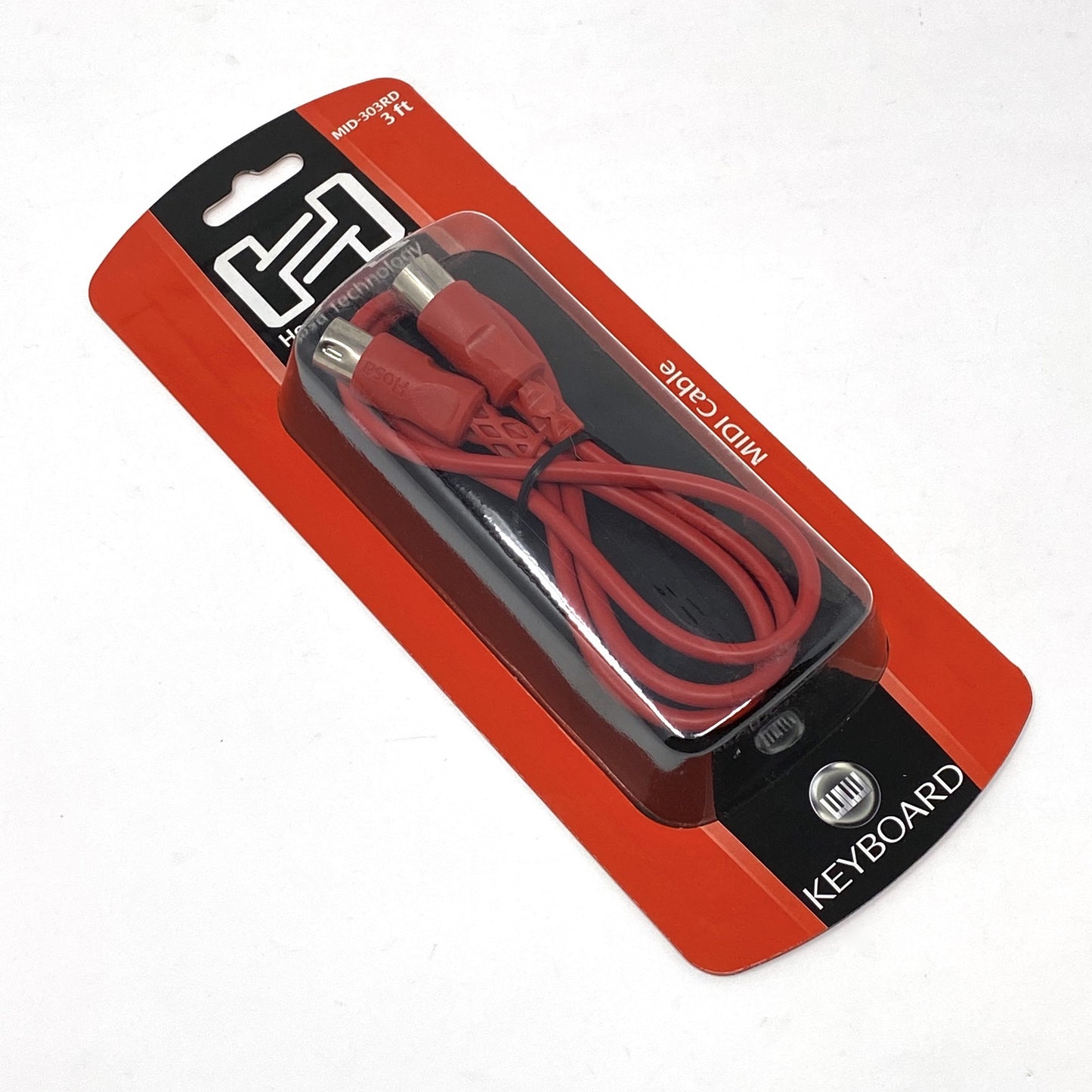 Hosa MID-303RD 5-Pin MIDI Cable - 3', Red