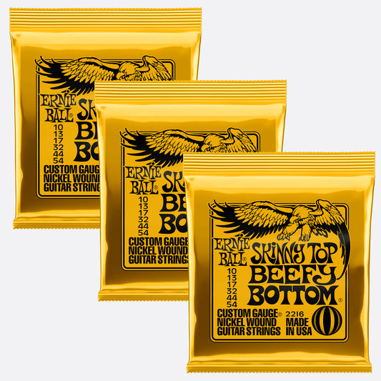 3x (3 Sets) Ernie Ball Skinny Top Beefy Bottom Nickel Wound Guitar Strings (10-54) (P02216)