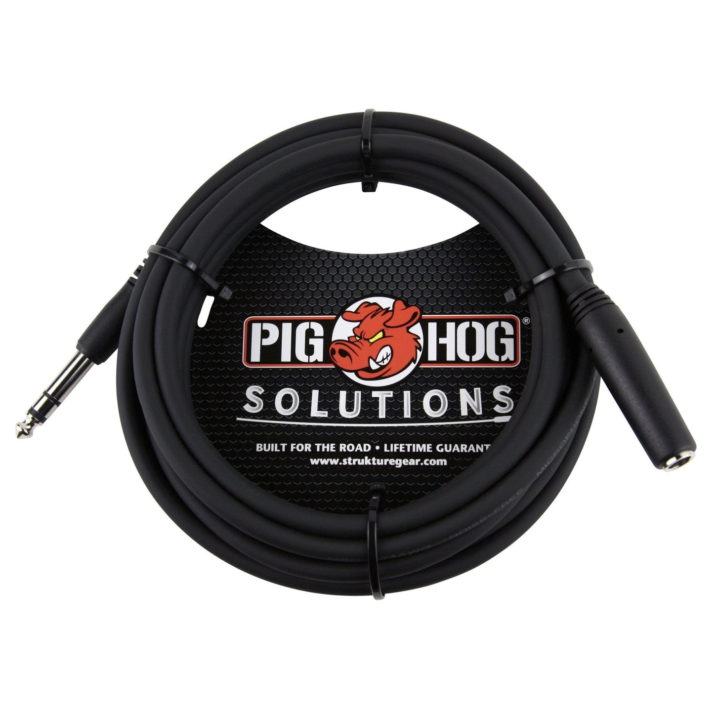 Pig Hog Solutions 10-foot TRS/Headphone Extension Cable, 1/4" TRS(M)-1/4"TRS(F) (PHX14-10)