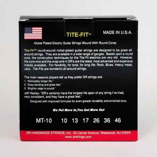 DR Strings 3-Pack TITE-FIT Nickel Plated Electric Guitar Strings, Medium 10-46