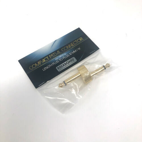 Rockboard Compact Pedal Z-Connector/Coupler, Gold - Plug to Plug Length: 10mm / 3/8"