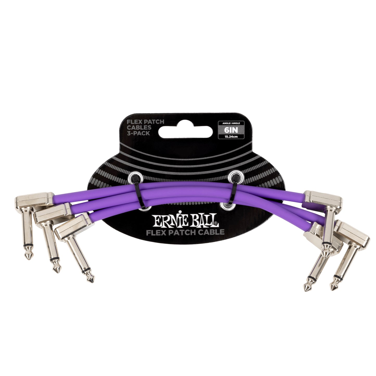 Ernie Ball Flex Patch Cable 6in - Purple - 3 Pack (P06452)