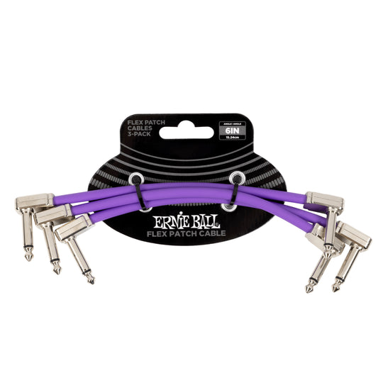 Ernie Ball Flex Patch Cable 6in - Purple - 3 Pack (P06452)