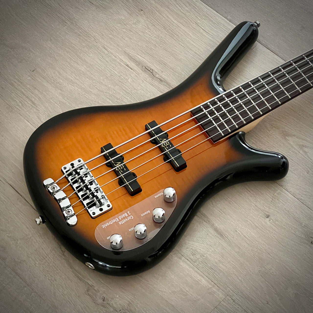 Warwick RockBass Corvette Classic 4-String Almond Sunburst Transparent High Polish, AAA Flamed Maple (2021)