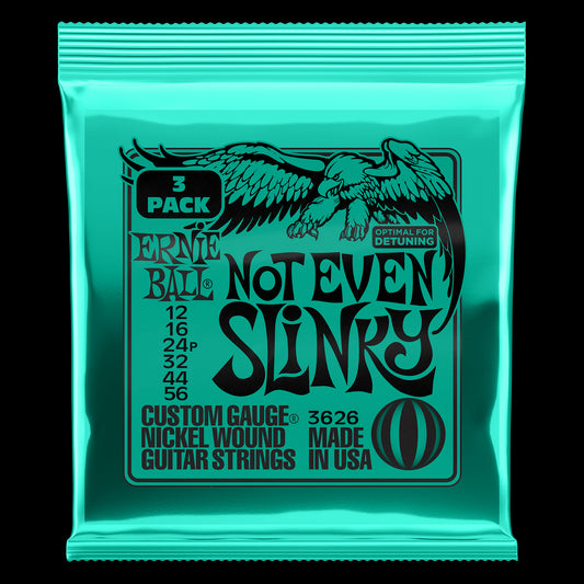 Ernie Ball Not Even Slinky Nickel Wound Electric Strings 3 Pack - 12-56 Gauge