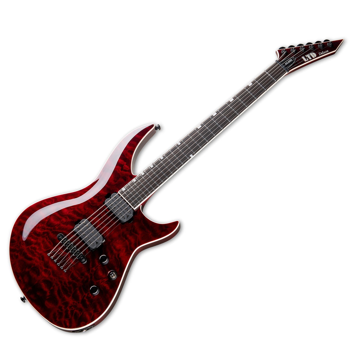 LTD (ESP) H3-1000, Quilted Maple See Thru Black Cherry with ESP Form-Fit Hardshell Case