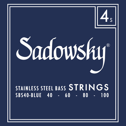 Sadowsky Blue Label Bass Strings, Stainless Steel - 4-String Set, (040-100)