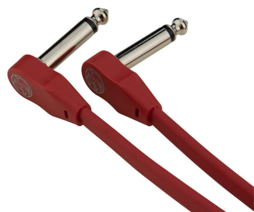 Pig Hog Lil Pigs 2-Foot Low Profile Flat Patch Cables, 2-Pack, Candy Apple Red