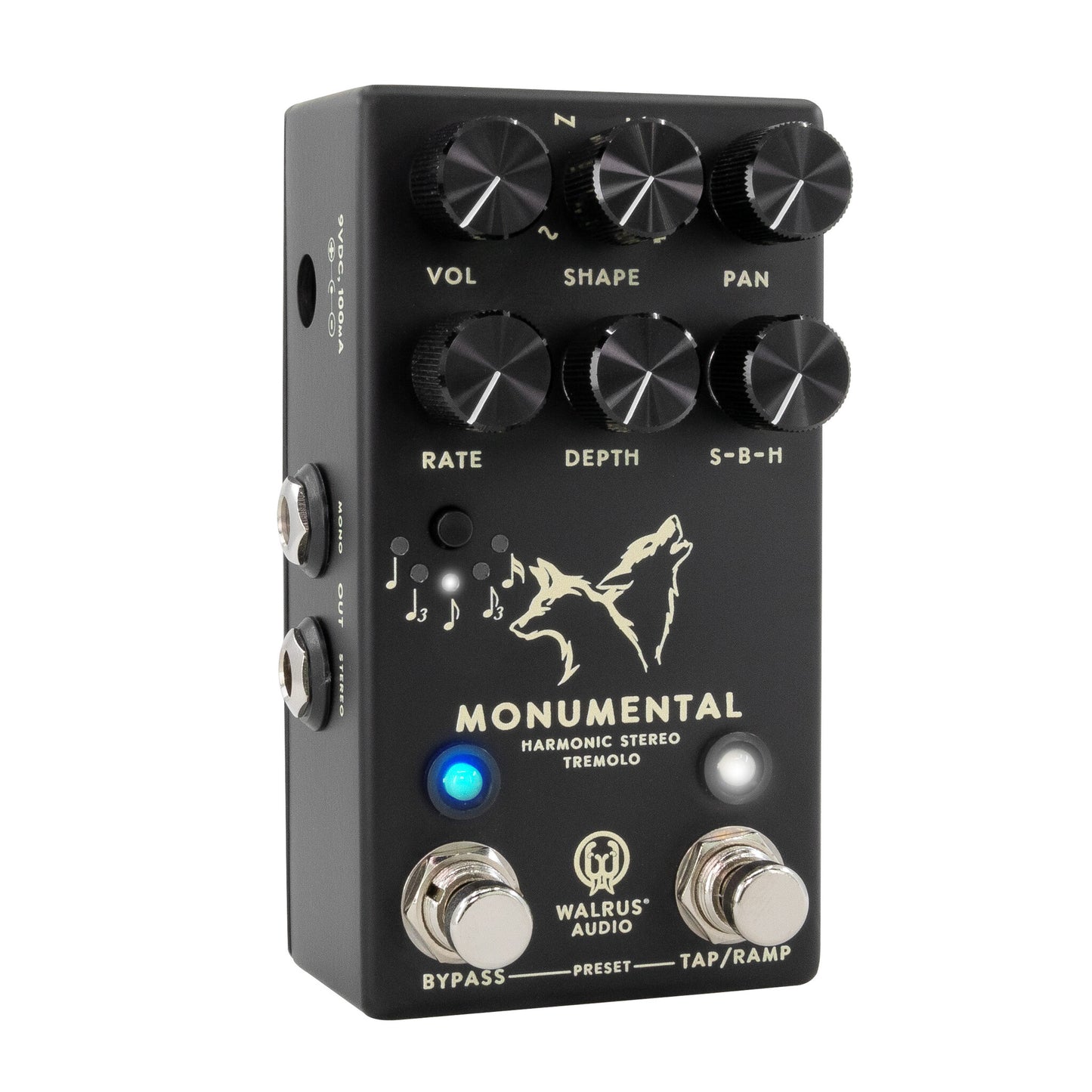 Walrus Audio Monumental Stereo Harmonic Tap Tremolo, Black