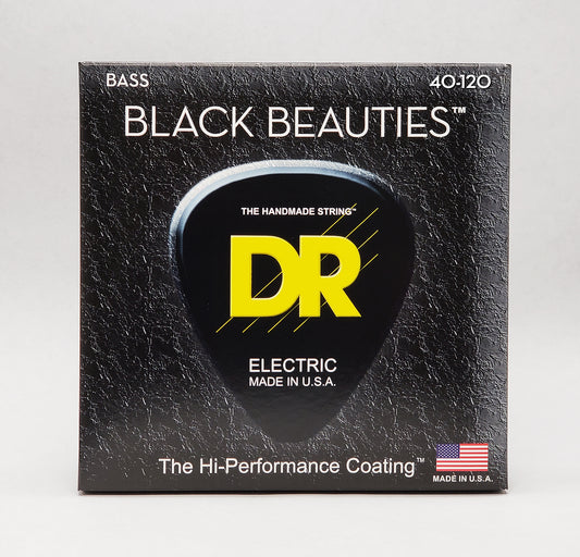 DR Strings Black Beauties K3 Coated Bass Strings, 5-String Set (Light, 40-120), BKB5-40