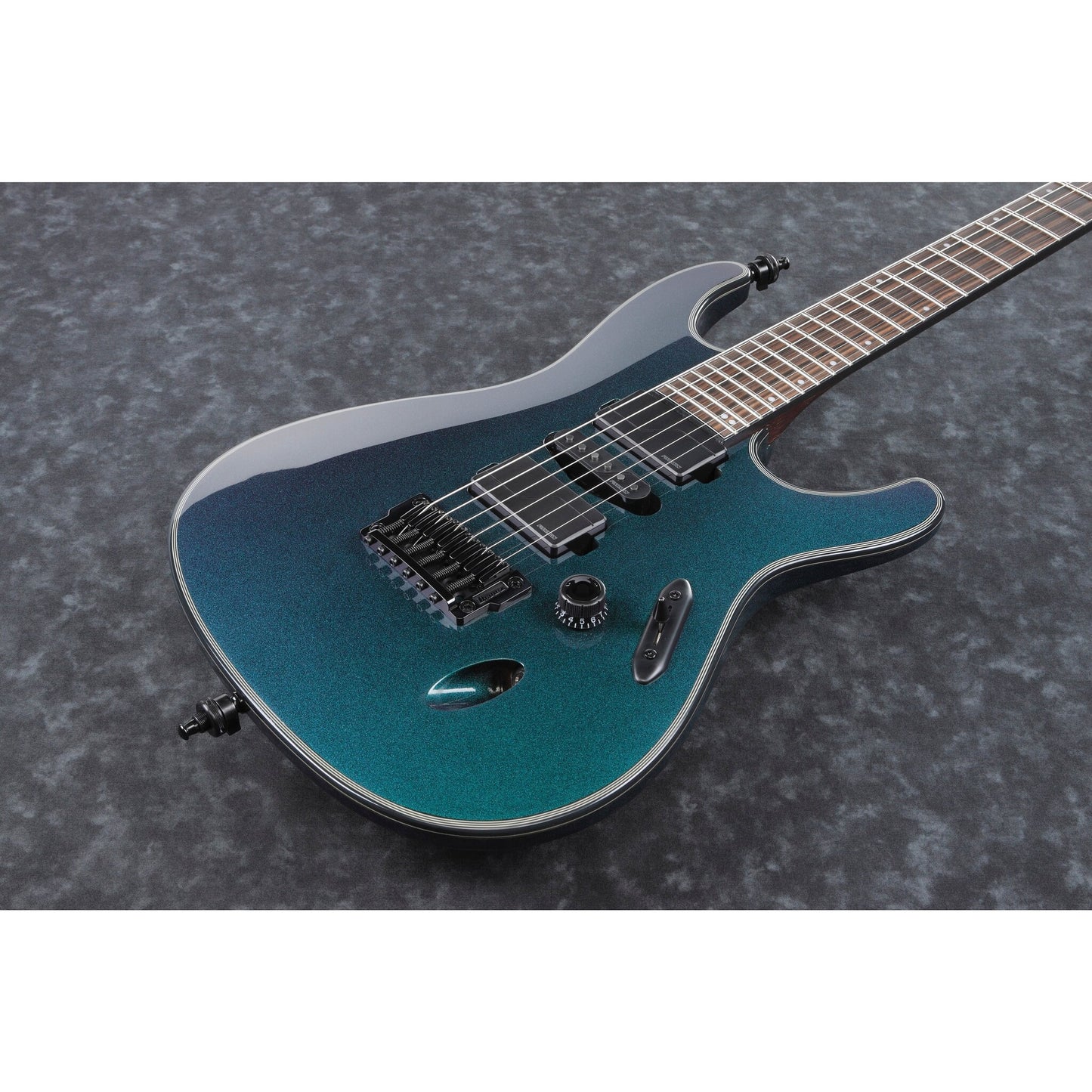 Ibanez Axion Label S671ALB Electric Guitar, Blue Chameleon (BCM, Green/Blue Polychrome)