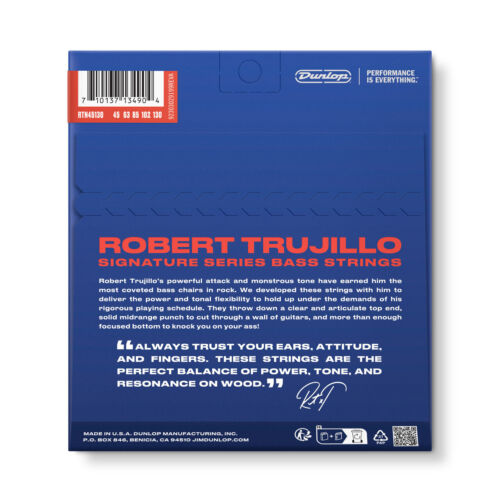 Dunlop Robert Trujillo Nickel Wound Bass Strings, 45-130 (5-String Set, Long Scale)