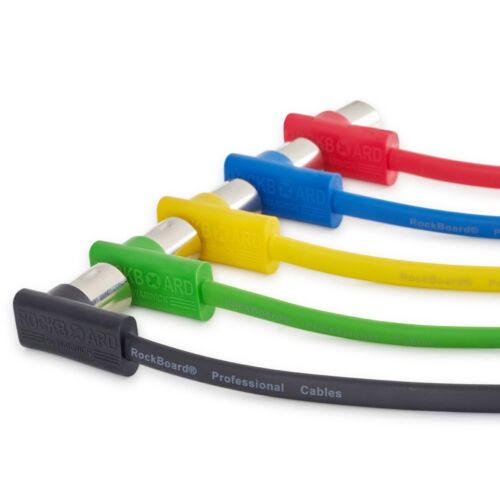 Rockboard Flat MIDI Cable - 30 cm (11 13/16"), Yellow, Angled Plugs