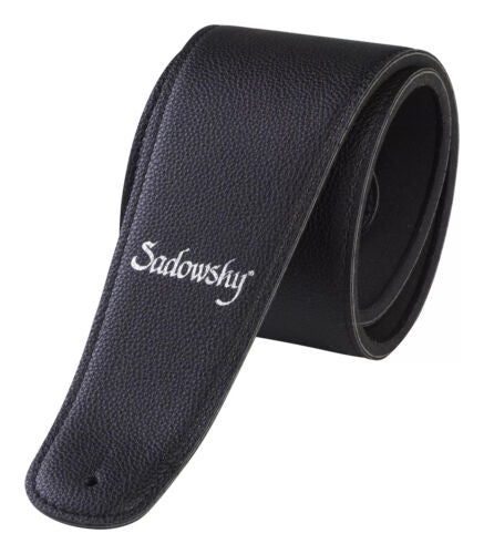 Sadowsky Synthetic Leather Bass Strap with Neoprene Padding - Black with Silver Embossing