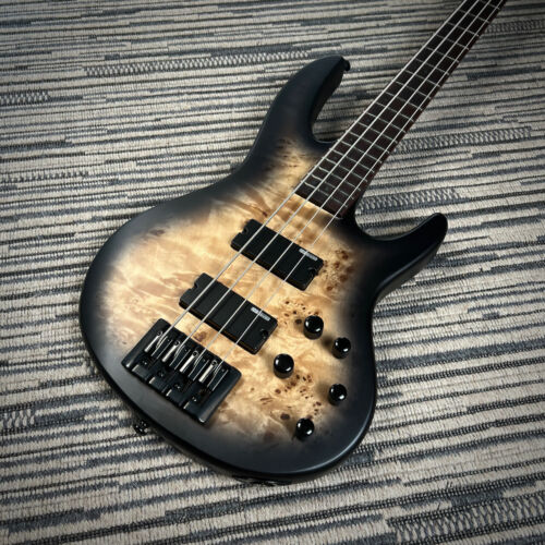 LTD (ESP) D-4 4-String Bass, Black Natural Burst Satin, Burled Poplar