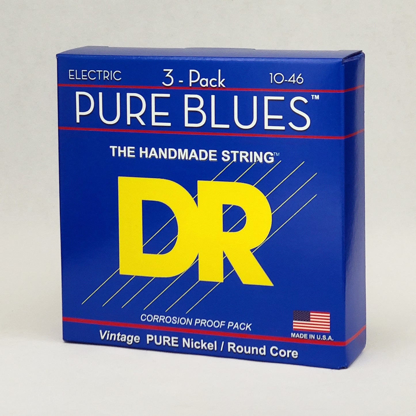 DR Strings 3-Pack Pure Blues Nickel Electric Guitar Strings, Medium 10-46