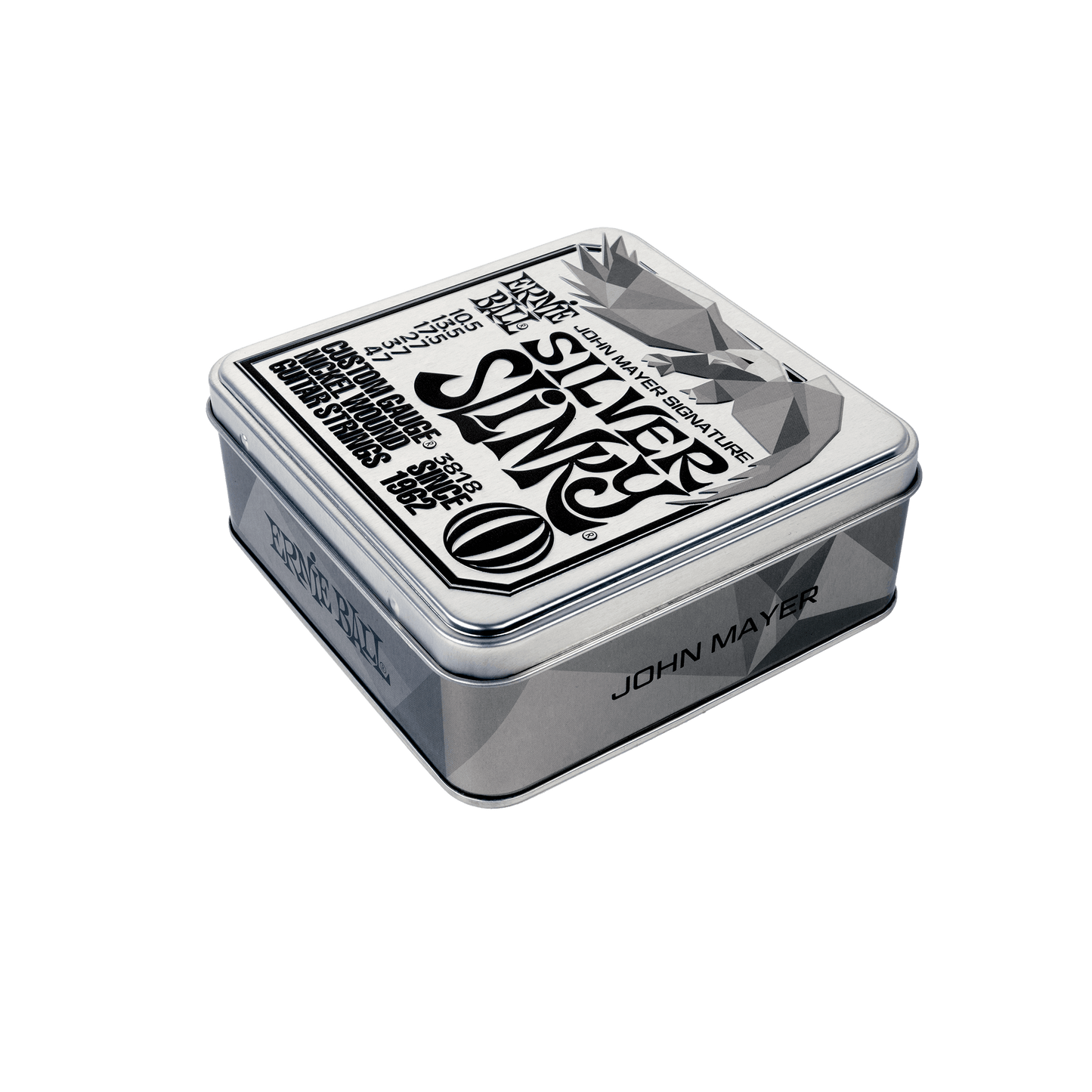 Ernie Ball John Mayer Silver Slinky Nickel Wound Electric Guitar Strings 3-Pack Tin - 10.5-47 Gauge