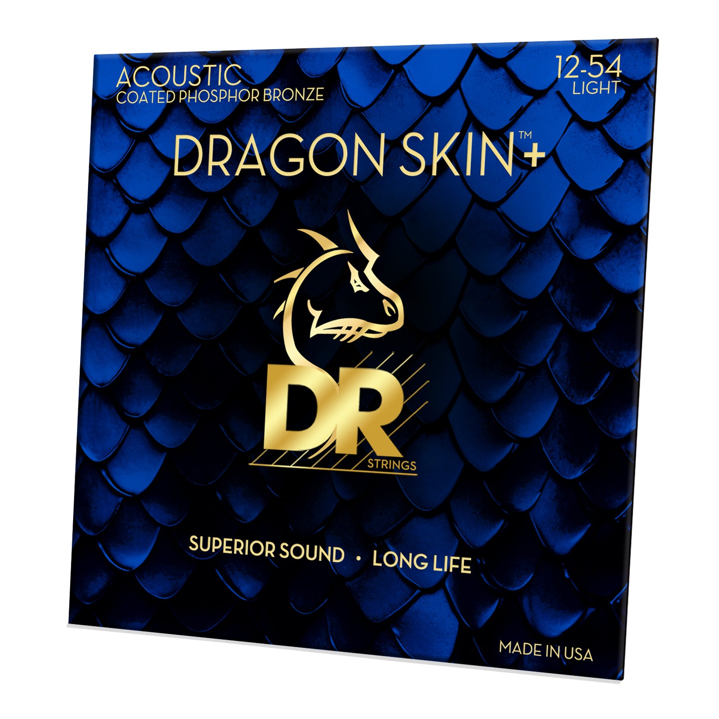 DRAGON SKIN+ - Coated Phosphor Bronze Acoustic Guitar Strings – DAP-12 – Superior Sound with Comfortable Feel & Long Life: Light 12-54