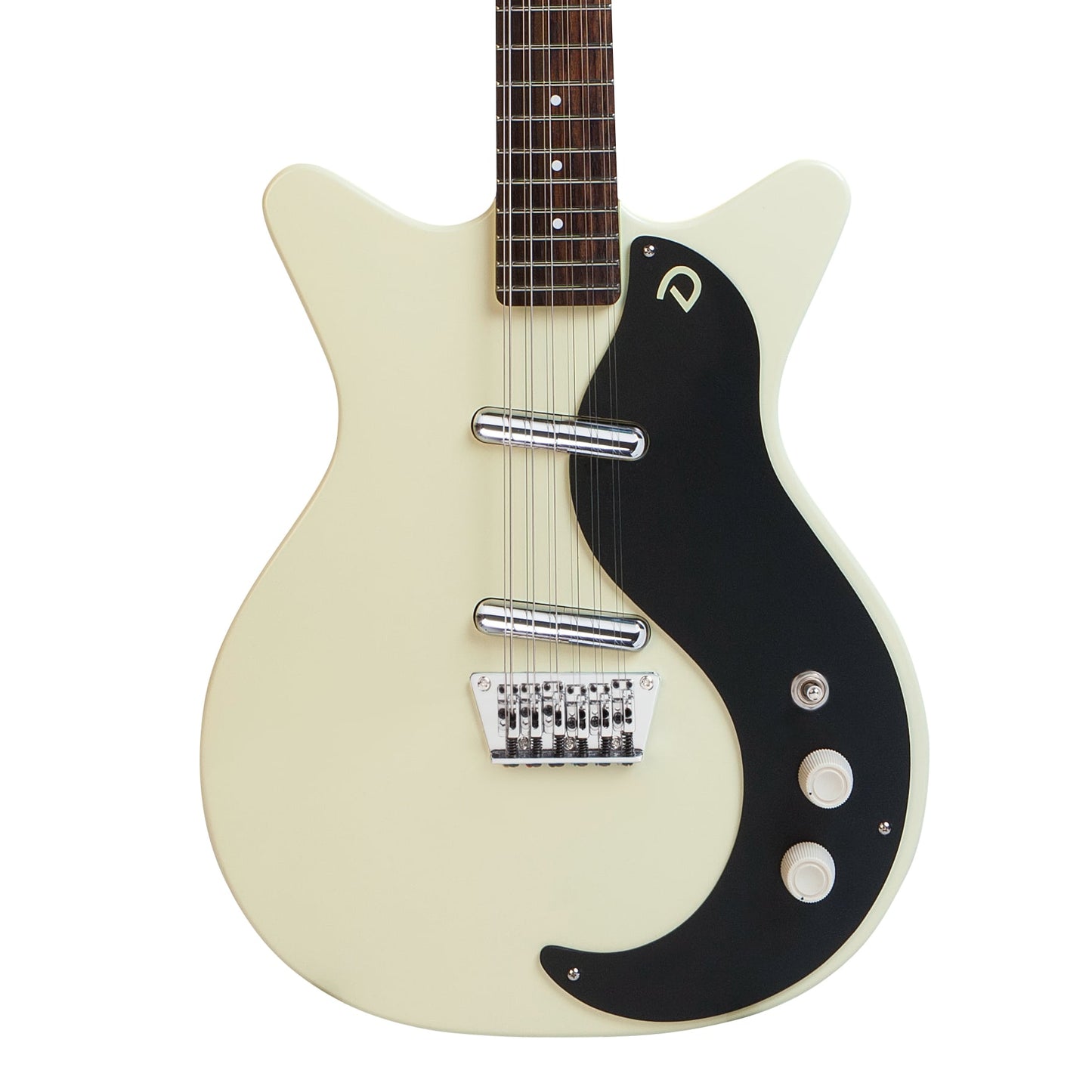 Danelectro '59 Double-Cut 12-String Guitar--Vintage White with Black Pickguard (59SDC-VWH)