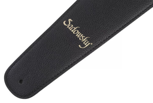 Sadowsky Synthetic Leather Bass Strap with Neoprene Padding - Black with Gold Embossing