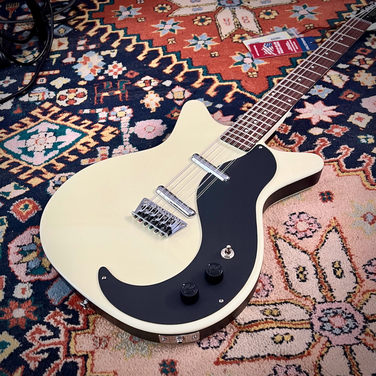 Danelectro '59 Double-Cut 12-String Guitar--Vintage White with Black Pickguard (59SDC-VWH)