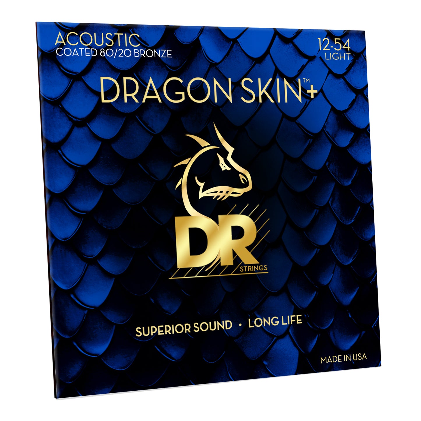 DR DRAGON SKIN+ Coated 80/20 Bronze Acoustic Guitar Strings – DA8-12 – Superior Sound with Comfortable Feel & Long Life: Light 12-54